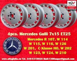 4 pz. cerchi Mercedes Flat Face 7x15 ET25 107 116 