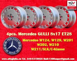 4 pz. cerchi Mercedes Gulli 8x17 ET28 124 129 201 