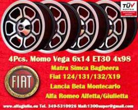 4 pz. cerchi Alfa, Fiat Vega 6x14 ET23 Alfetta, Al