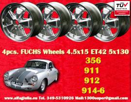 4 pz. cerchi Porsche Fuchs 4.5x15 ET42 356 C SC, 9