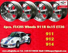 4 pz. cerchi Porsche Fuchs 6x15 ET36 356 C SC, 911