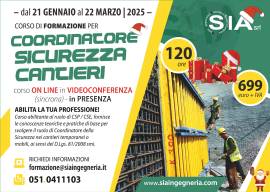 Corso Coordinatore Sicurezza Cantieri 120 ore