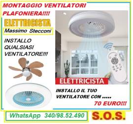 Montaggio ventilatore a soffitto Roma e castelli Romani 