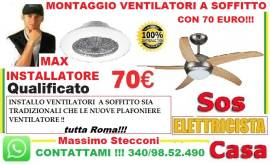 Costo montaggio ventilatore a soffitto Roma 