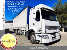 RENAULT PREMIUM 450.26 – 2008 – CASSONE CENTINATO COPRI/SCOPRI + SPONDA CARICATRICE RETRATTILE DA 15