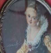 Antica  miniatura  francese ritratto   di Madame Brillon de Jouy   