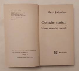 Cronache Maritali. E nuove cronache maritali di Marcel Jouhandeau 1°Ed: Feltrinelli, 1976