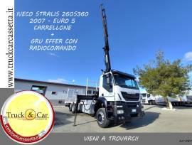 RIF.1187 IVECO STRALIS 260 S 360 – 2007 – CARRELLONE CON GRU EFFER + RADIOCOMANDO – EURO 5