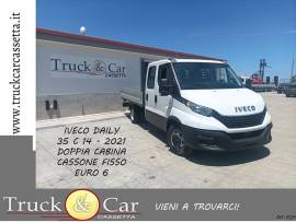 RIF.1124 IVECO DAILY 35 C 14 - 2021 - DOPPIA CABINA - CASSONE FISSO - EURO 6