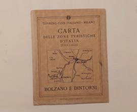 BOLZANO E DINTORNI.Carta delle zone turistiche Scala 1:50.000 Ed.Touring Club Italiano, Milano, 1932