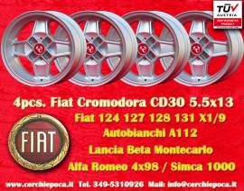 4 pz. cerchi Fiat CD30 5.5x13 ET7 124 Berlina, Cou