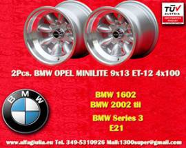 2 pz. cerchi BMW Minilite 9x13 ET-12 1502-2002 tii