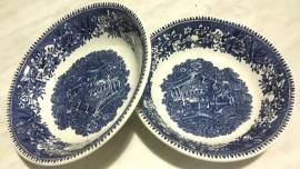 VINTAGE ENOCH WEDGWOOD TUNSTALL AVON COTTAGE 2 CIOTOLE GELATO CEREALI BIANCO BLU