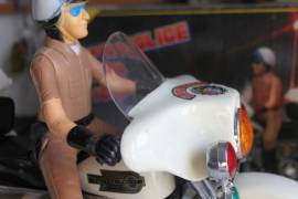 TOYS LIGHT SOUND BUMP GO Super Police Motor Cycle Sun At Toys Giocattolo Vintage