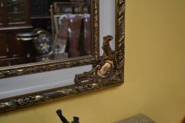 Specchiera rettangolare dorata stile francese