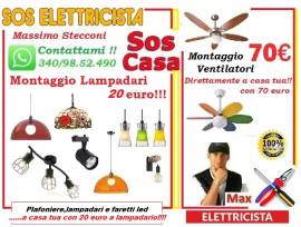 Montaggio lampadario Roma villa bonelli 20 euro