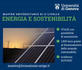 Master universitario di II livello Energia e Sostenibilità