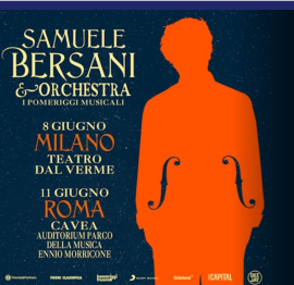 Concerto SAMUELE BERSANI 11 GIUGNO BIGLIETTI IN PRIMA FILA PARTERRE