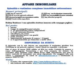 AFFARE IMMOBILIARE: Splendido e vastissimo complesso immobiliare settecentesco in VENDITA