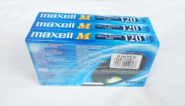 Stock di 3 VHS Maxell Mega Power Tape da 120 minuti nuovo con cellophan