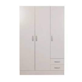 Armadio Bianco 3 Ante Multiuso 120 Cm