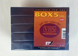 Box 5 custodie VHS video box rigidi marchio MZ nuovo con cellophane