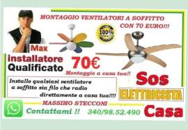 Montaggio ventilatore a soffitto Roma 70 euro