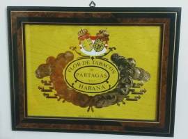 Quadro con stemma casa di sigari "Flor de tabacos de Partagas Habana "