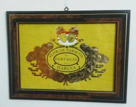 Quadro con stemma casa di sigari "Flor de tabacos de Partagas Habana "