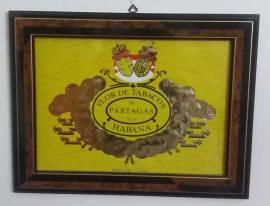 Quadro con stemma casa di sigari "Flor de tabacos de Partagas Habana "