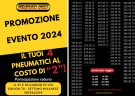 PROMOZIONE EVENTO 2024- IL TUOI 4 PNEUMATICI AL COSTO DI "2"