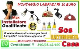 Elettricista montaggio plafoniere led 