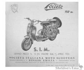 Libretto uso d’epoca motoscooter ARIETE 150 anno 1954 