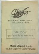 Istruzioni x l'uso e la manutenzione Motociclo Alpino 175 cc. con motore a 4 tempi perfetto 