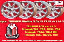 4 pz. cerchi MG, Triumph Minilite 5.5x15 ET15 MBG,