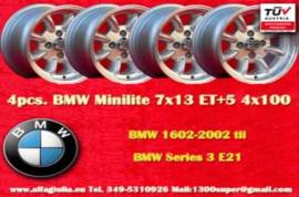 4 pz. cerchi BMW Minilite 7x13 ET5 1502-2002tii, 3