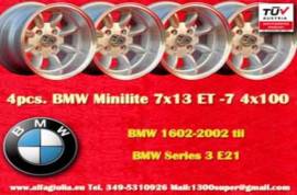 4 pz. cerchi BMW Minilite 7x13 ET-7 1502-2002tii, 