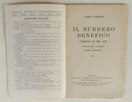 Il burbero benefico. Commedia in tre atti  di Carlo Goldoni Società Editrice Internazionale, 1935