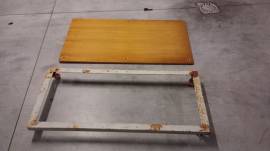 Carrello pianale 60x112x14H (il telaio è 50x111) con ruote diametro 50mm, vendo usato a 18€ non trat