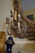 Specchiera dorata con candelabri stile Barocco