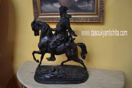 Statua in bronzo cavaliere arabo firmato Barge Fils XX secolo