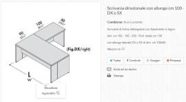 SCRIVANIA ad angolo Modello DELTA 200x90 + 100x60