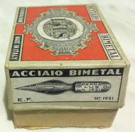 Scatola pennini Lus Bimetal in acciaio n.1931 extra EF Made in Italy 