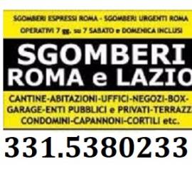 ROMA SGOMBERI GRATIS ABITAZIONI BOX CANTINE UFFICI LOCALI 7GG SU7 CHIAMA IL 331-5380233