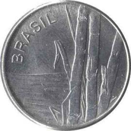 Rara Moneta Brasile, 1 Cruzeiro, 1980, BB+, Acciaio inossidabile 