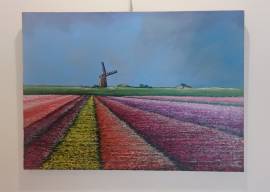 Quadro paesaggio olandese olio su tela