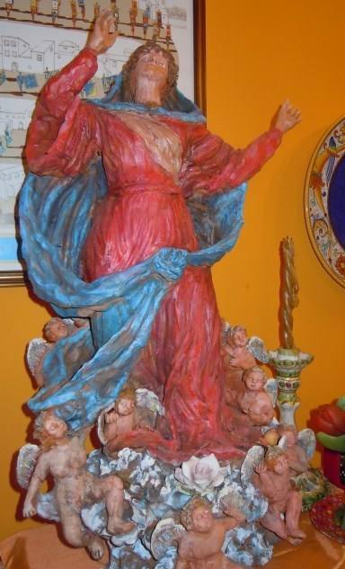 Statua dell'Assunta in terracotta dipinta