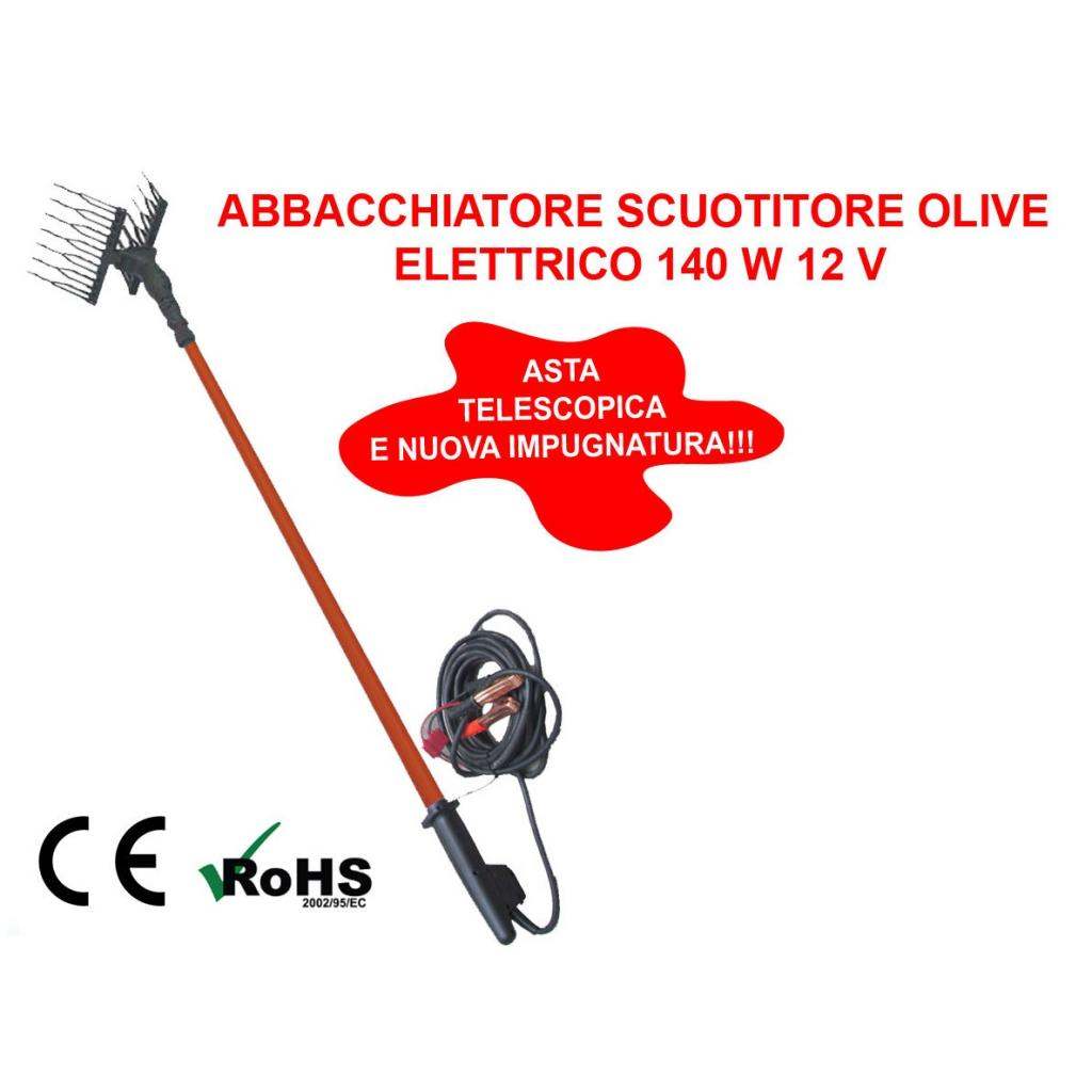 Abbacchiatore elettrico 12V 190-280 cm - asta telescopica - cavo 14mt