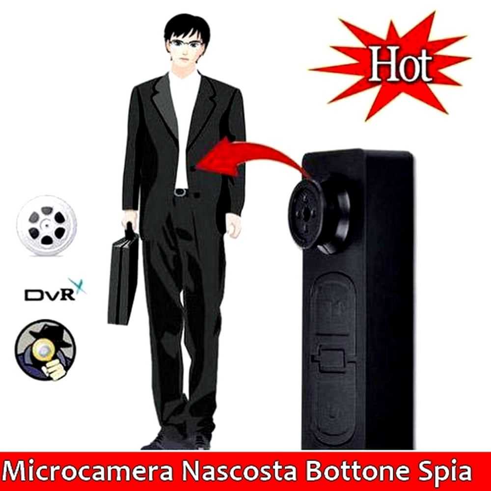 Bottone spia con micro videocamera nascosta Spy