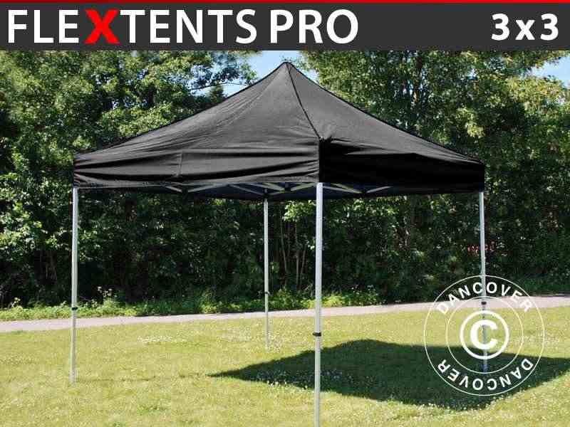 Gazebo pieghevole FleXtents PRO 3x3m Nero